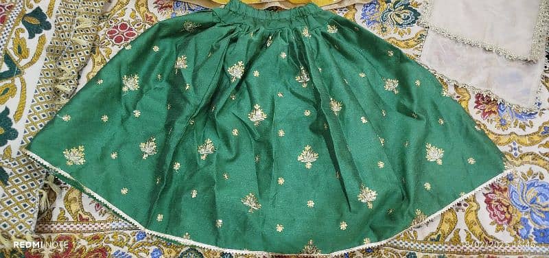 mehndi dress . short frock with gharara and dupatta. 3