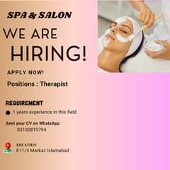 We Are hiring for ROSE Exective Salon & Spa