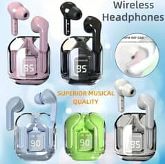 TWS Transparent Wireless Earbuds with LED Display, 6 Hrs play time