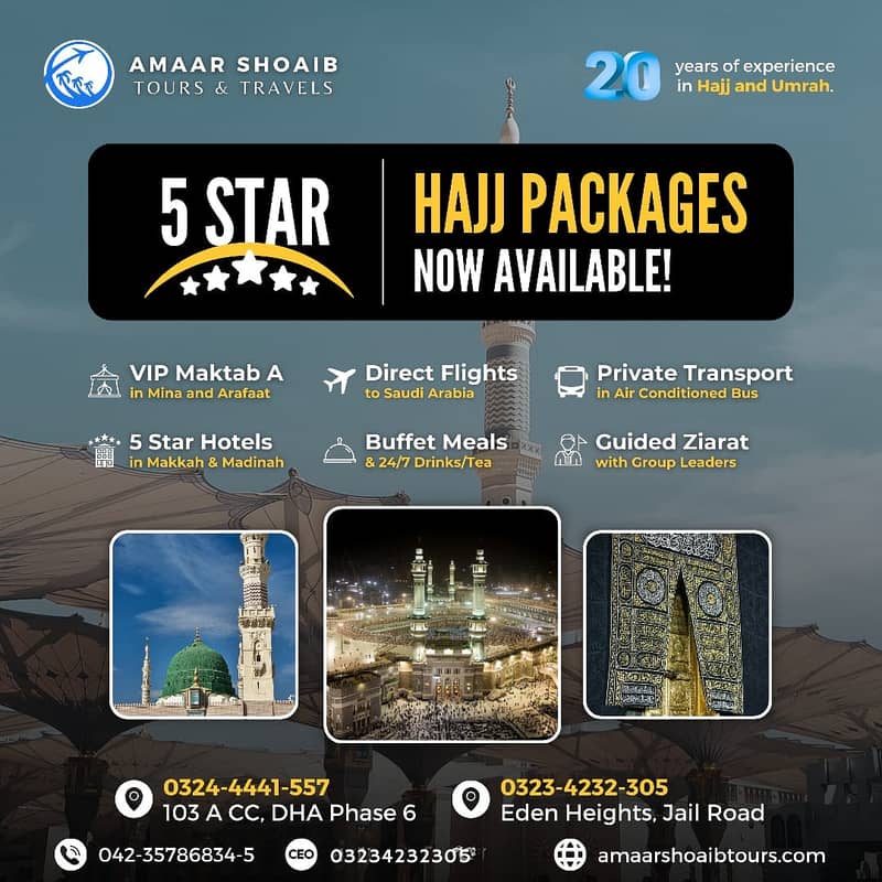 Hajj & Umrah packages, Hotel booking, Airline Tickets,Visit Visa 0