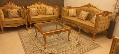 Pure Victorian style/Sheesham 7 seater sofa with tables