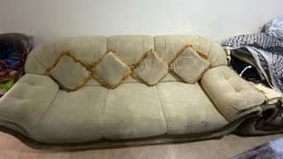 5 Seater Sofa Set with Velvet Fabric