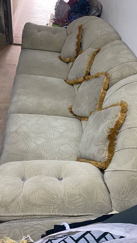 5 Seater Sofa Set with Velvet Fabric 2