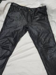 New Men Geniun leather jeans