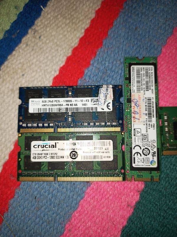 laptop Ddr3 4+8gb ram and m2 128gb ssd 1
