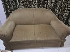 brown 2 seater sofa with original wood