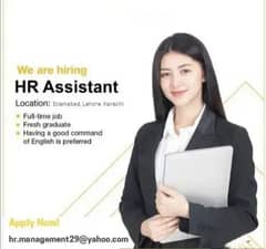 Job HR Assistant & Receptionist (female)