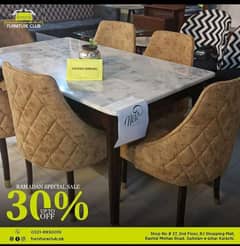 Marble Top Dining Table - New Design 6 to 8 Chairs tables Available