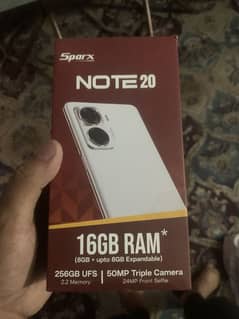 SPARX NOTE 20 16/256GB IN WARRANTY WITH ORIGINAL BOX AND CHARGER