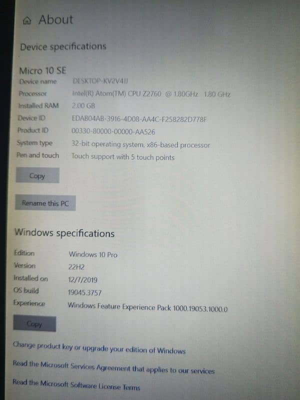 Acer tablet Windows 10 installed 1