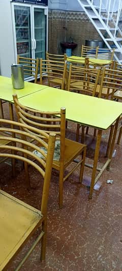 8 chairs 2 table iron chairs and table cntct 03109782906