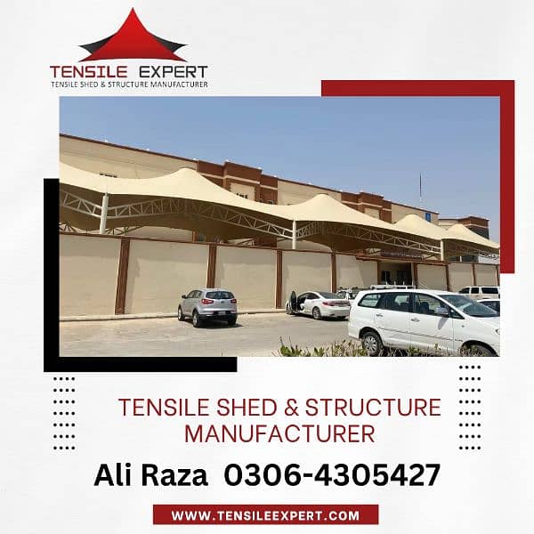 Tensile Car/ Parking Sheds | Pool Shed |Wall Shed | PVC Fabric Tensil 1