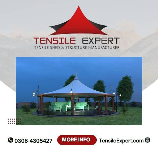 Tensile Car/ Parking Sheds | Pool Shed |Wall Shed | PVC Fabric Tensil 7