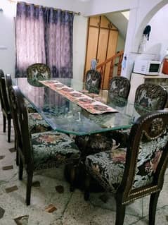 8 chair (wooden chairs) dinning table