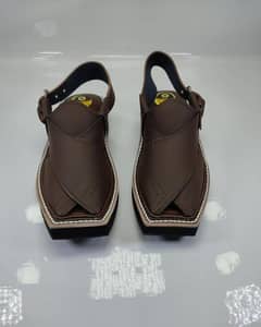 Men's Leather Plain Peshawar Chappal