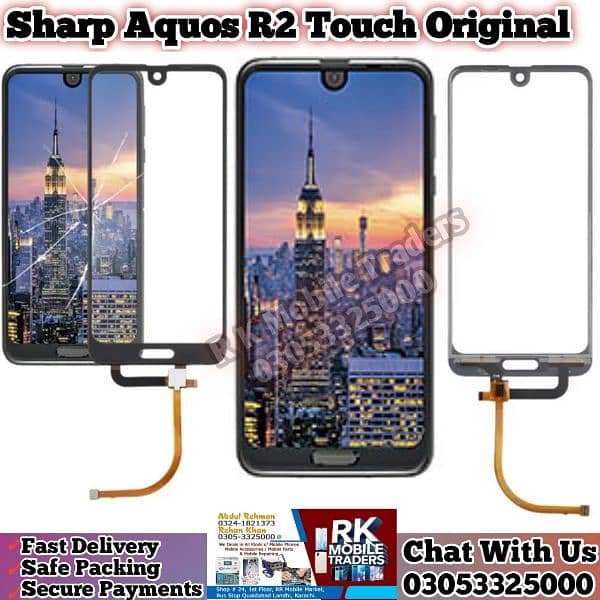 Sharp Aquos R3 Touch Oca Glass Original, R2, R3 R5 Touch Penal Avail 5