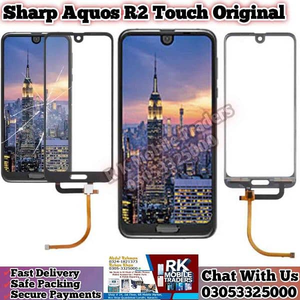 Aquos R2 Touch Glass / R3 / R5 Touch Penal Screen All Accessories Here 1