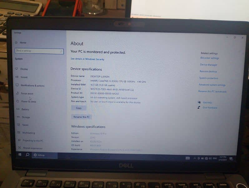 core I 5 generation 8  or 16 gp ram and 256 gp storage 9/10 condition 4