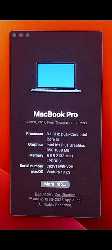 MacBook Pro 2016 & 2017 Core i5 8GB / 16GB Ram 256GB / 512GB Storage 1
