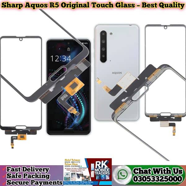 Docomo R3 Touch Oca Glass / Aquos R2 / R3 / R5G Touch Glass Unit Penal 7