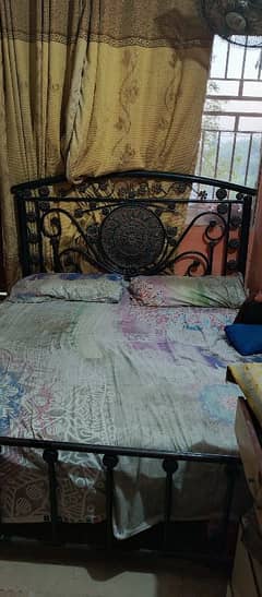 iron bed with mattress