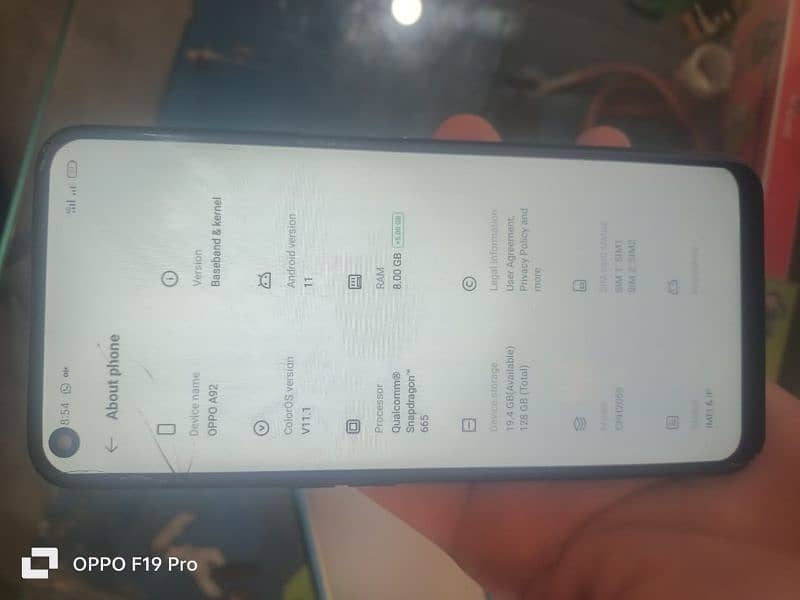 oppo A92 (8+5 gb ram 128gb) price 19000 3