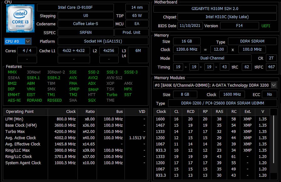 Intel Core i3 9100f and Gigabyte H310M S2H 2.0 1