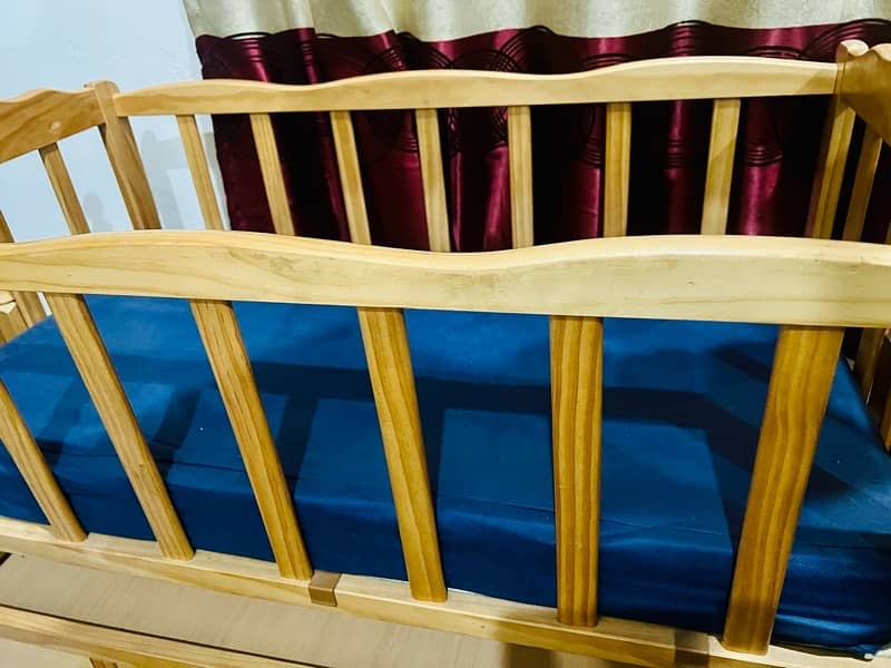 Baby wooden cot with swing 1