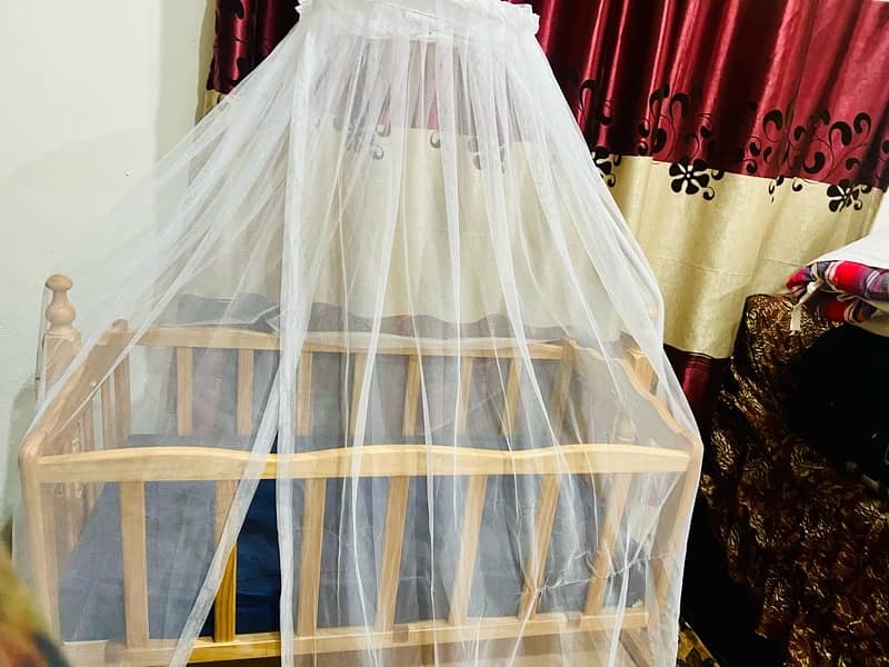 Baby wooden cot with swing 5