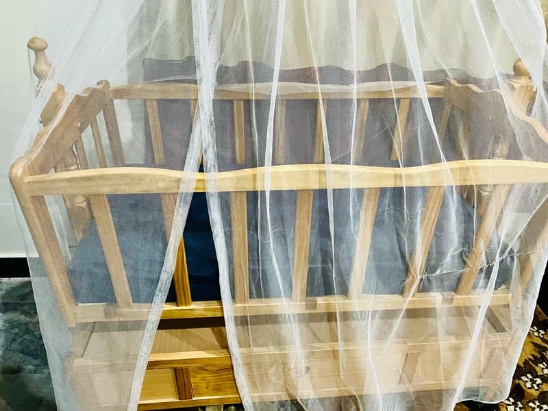 Baby wooden cot with swing 6