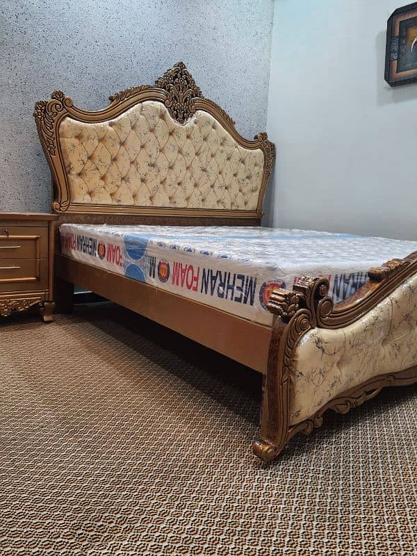 cinyoti style carving bed set new not used king size without mattris 1