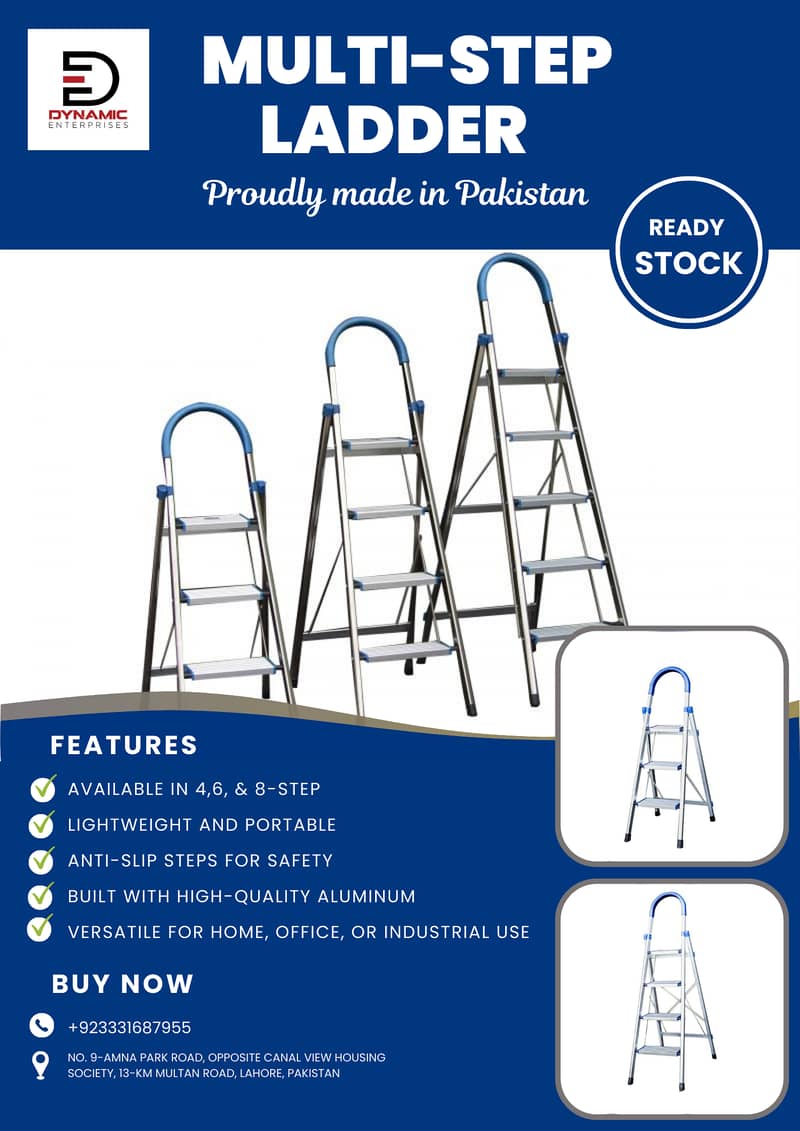 Premium Aluminum Ladders – Strong, Lightweight & Durable!  0