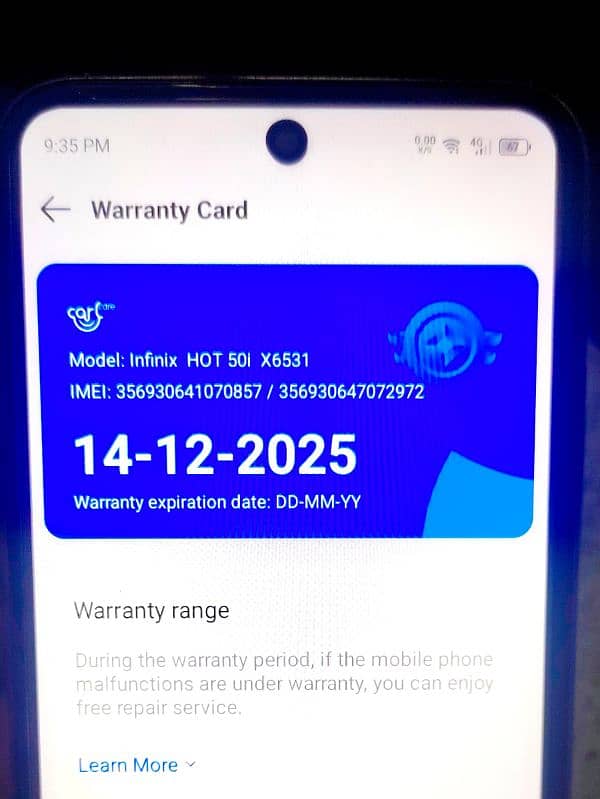 infinix Hot 50i . . 03409192304. . . 9 mnth wrnty 5