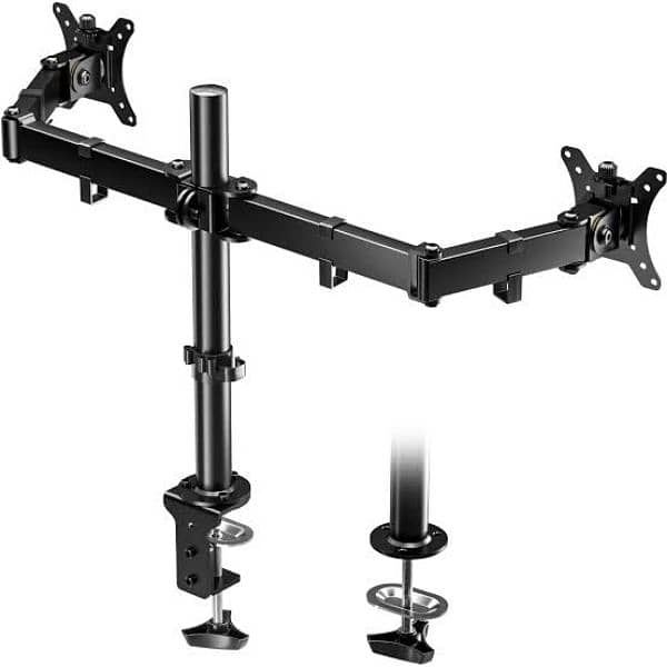 adjustable dual monitor work station desk arm imported 14-27" 1