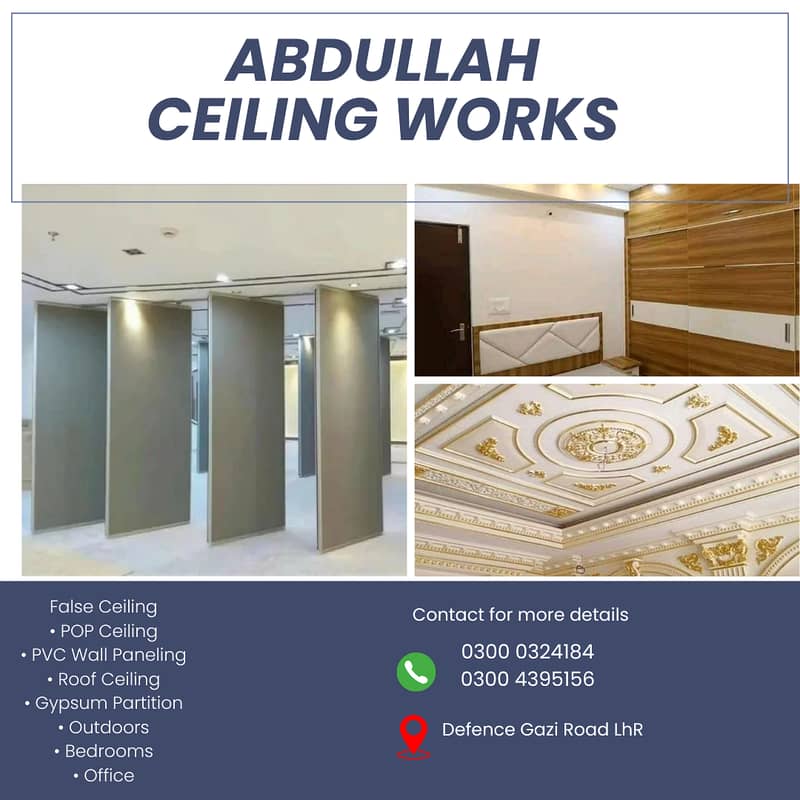 False ceiling,Gypsum partition,POP Ceiling,Fency Ceiling 0