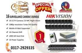 16 CCTV Cameras Bundle Brand HIKVision