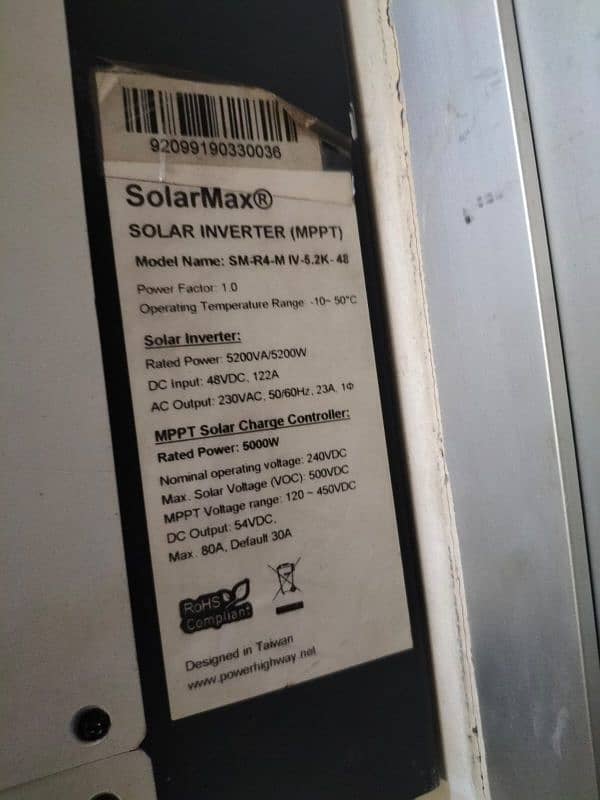 solarmax 5.2kw hybrid inverter 48 volt battery 1