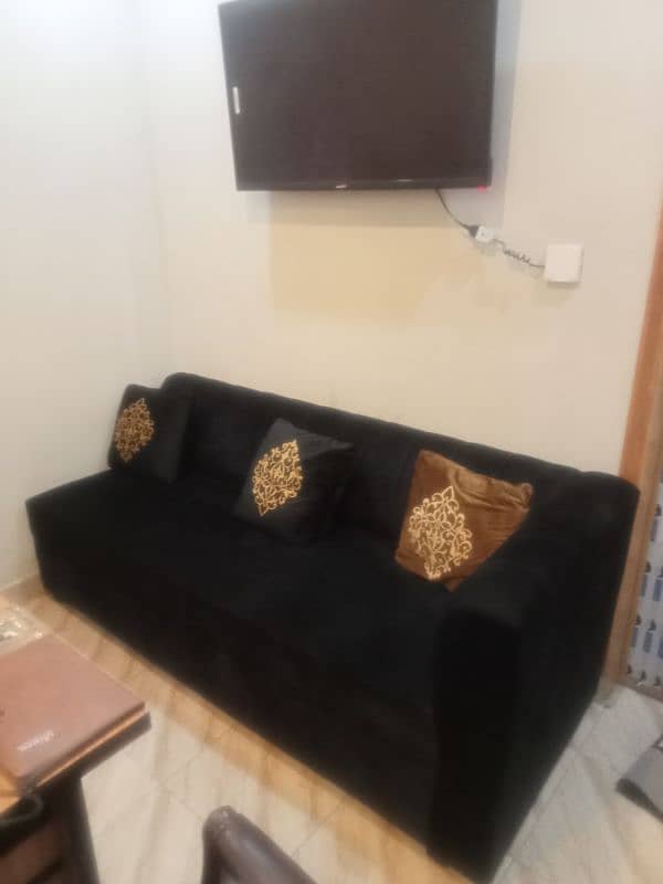 L shape sofa and office table chairs for sale 1