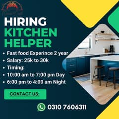 Urgent Hiring kitchen helper