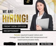 Urgent HR+ Receptionist Female Staff Required