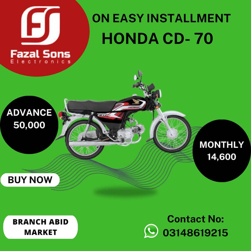 Honda CD-70 Available On Easy Installment Plan 0