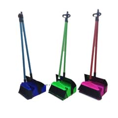 Broom stick with covered dust pan