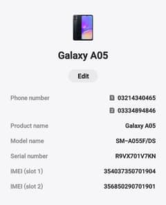 Samsung a05 7 month plus warranty 4gb 64gb