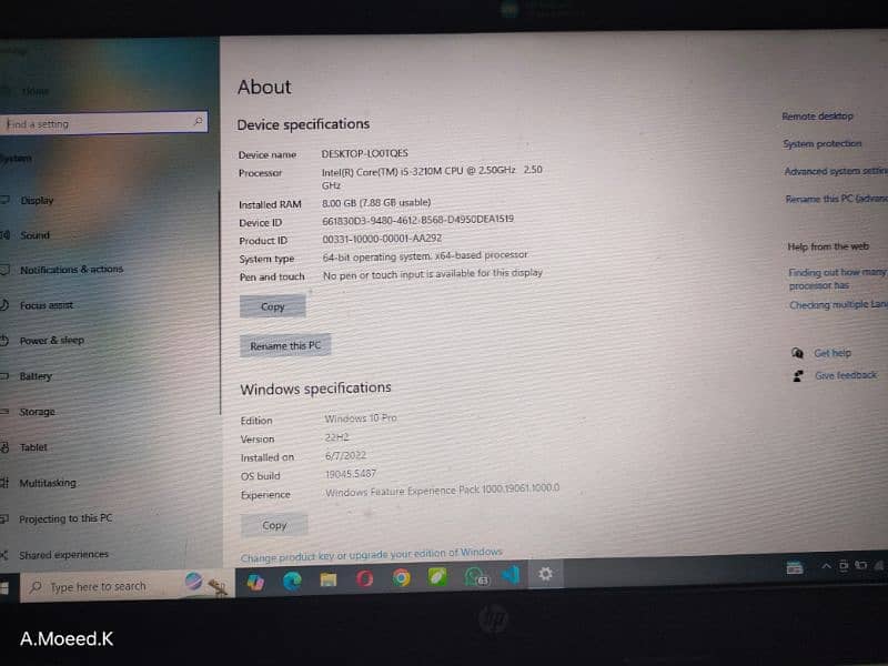 Laptop for sale core i5 3rd generation. 0