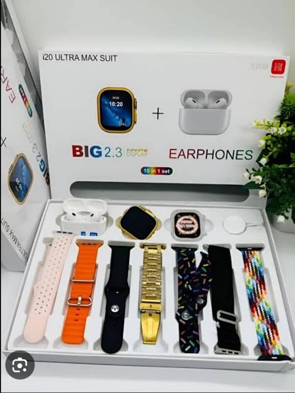 i20 ultra 7 in 1 Smart watch With Earbuds 0