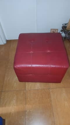 2 sofa satties in red lathrerite cover