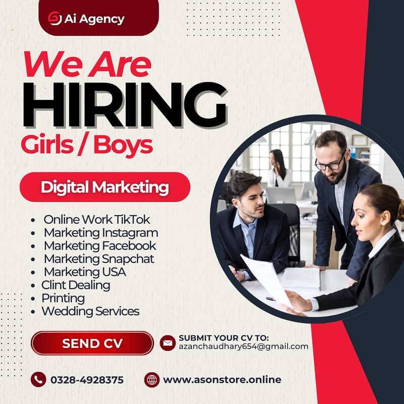 Marketing Job Girls And Boys Office Based and online 0