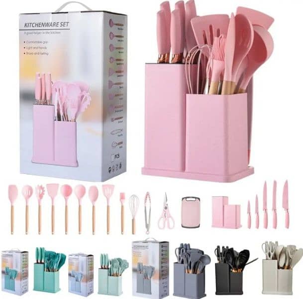 19 Pcs Set Silicone Kitchenware Cooking Utensils Set Non-stick Cooking 4