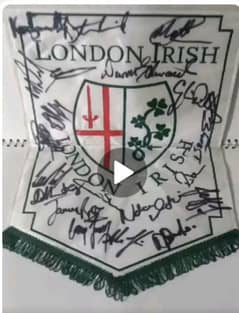 london arish . rugby players autograph