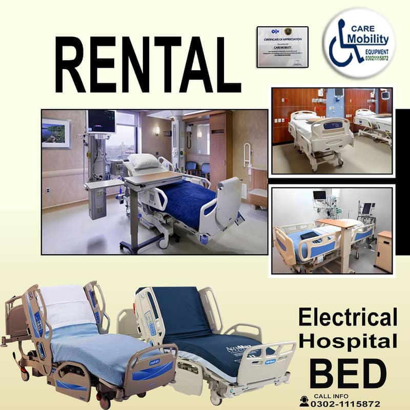 Patient bed, hospital bed, surgical bed, ICU bed  for Rent 8